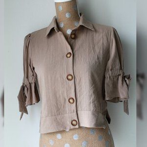 NWOT Band of Gypsies Tan Cropped Jacket Small